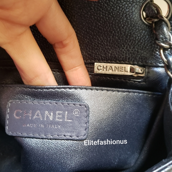 Chanel classic mini square iridescent grey bag - Picture 6 of 12